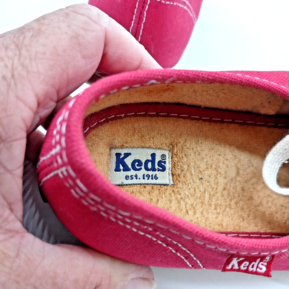 Keds Champion Sneakers Shoes Red Canvas Women's Size 8.5 Low Lace Up - Picture 9 of 13